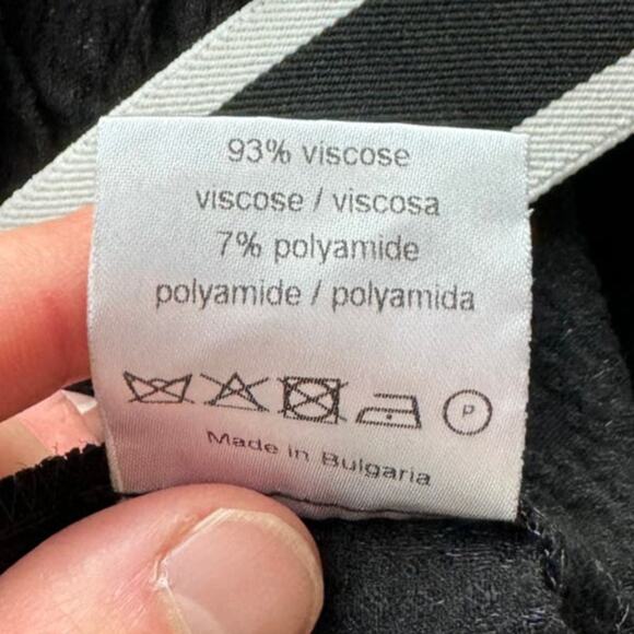 Sandro Textured Preppy Business Peplum Pencil Skirt, Black/White, US Size 6 - Picture 9 of 10